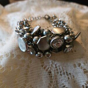 Silver & Clear beaded bracelet
